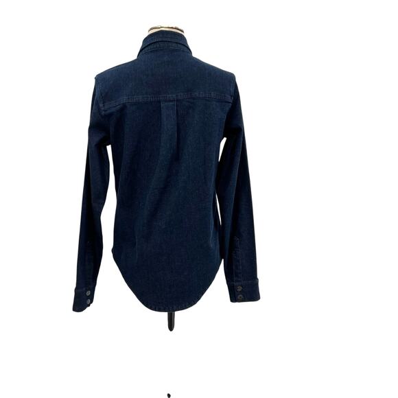 Anatomie Larissa Denim Shirt Long Sleeve Button Down Indigo Dark Blue Small - Picture 9 of 12